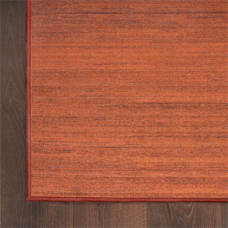 Nourison Home Washable Essentials 8' Runner Fabric Brick Area Rug