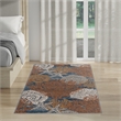 Nourison Pompeii 3' x 5' Blue Multicolor Fabric Nautical & Beach Area Rug