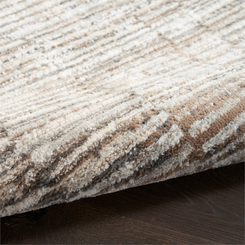 Nourison Home Eco-Friendly 8' Runner Fabric Ivory Mocha Area Rug