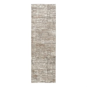 Nourison Home Eco-Friendly 8' Runner Fabric Ivory Mocha Area Rug