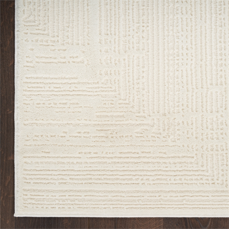 Nourison Home Eco-Friendly 8' Runner Fabric Ivory Area Rug