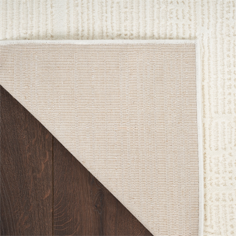 Nourison Home Eco-Friendly 8' Runner Fabric Ivory Area Rug