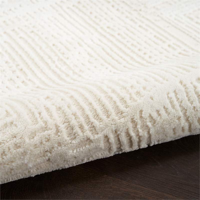 Nourison Home Eco-Friendly 8' Runner Fabric Ivory Area Rug