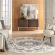 Nourison Home Elation 8' x Round Fabric Ivory Grey Area Rug