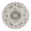 Nourison Home Elation 8' x Round Fabric Ivory Grey Area Rug