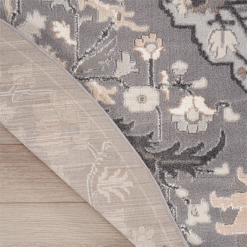 Nourison Home Elation 8' x Round Fabric Grey Area Rug