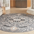 Nourison Home Elation 8' x Round Fabric Grey Area Rug