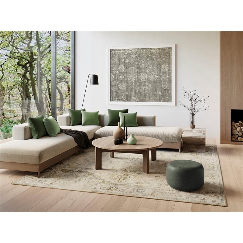 Nourison Home Astra Machine Washable 8' x 10' Fabric Blue Green Area Rug