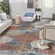 Nourison Pompeii 8' x 10' Blue Multicolor Fabric Nautical & Beach Area Rug