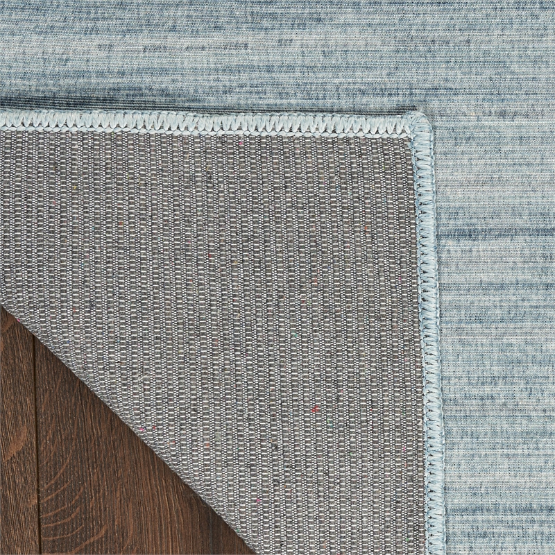 Nourison Home Washable Essentials 9' x 12' Fabric Aqua Area Rug