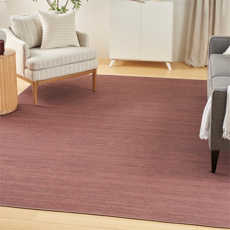 Nourison Home Washable Essentials 9' x 12' Fabric Area Rug in Mocha