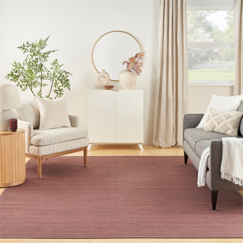 Nourison Home Washable Essentials 9' x 12' Fabric Area Rug in Mocha