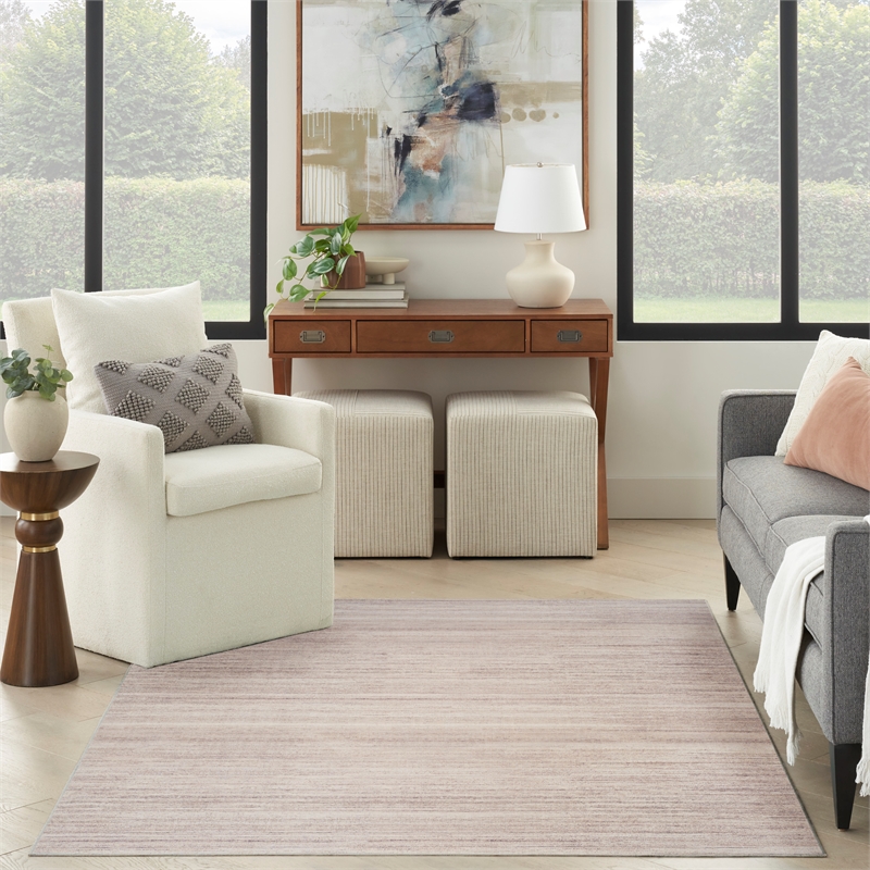 Nourison Home Washable Essentials 5' x 7' Fabric Ivory Mocha Area Rug