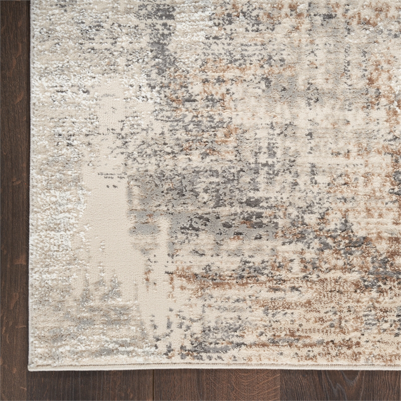 Nourison Home Eco-Friendly 9' x 12' Fabric Beige Grey Area Rug