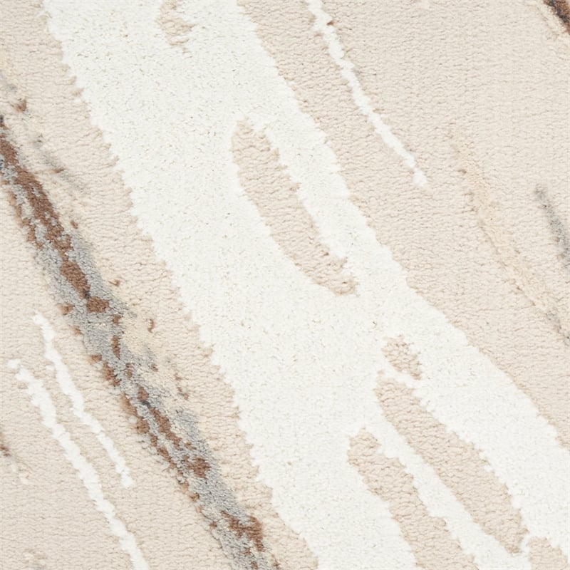 Nourison Home Eco-Friendly 9' x 12' Fabric Beige Grey Area Rug