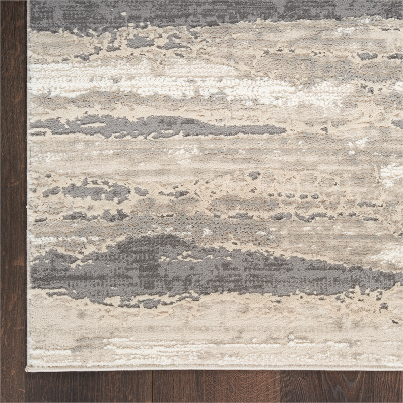 Nourison Home Eco-Friendly 9' x 12' Fabric Ivory Multicolor Area Rug