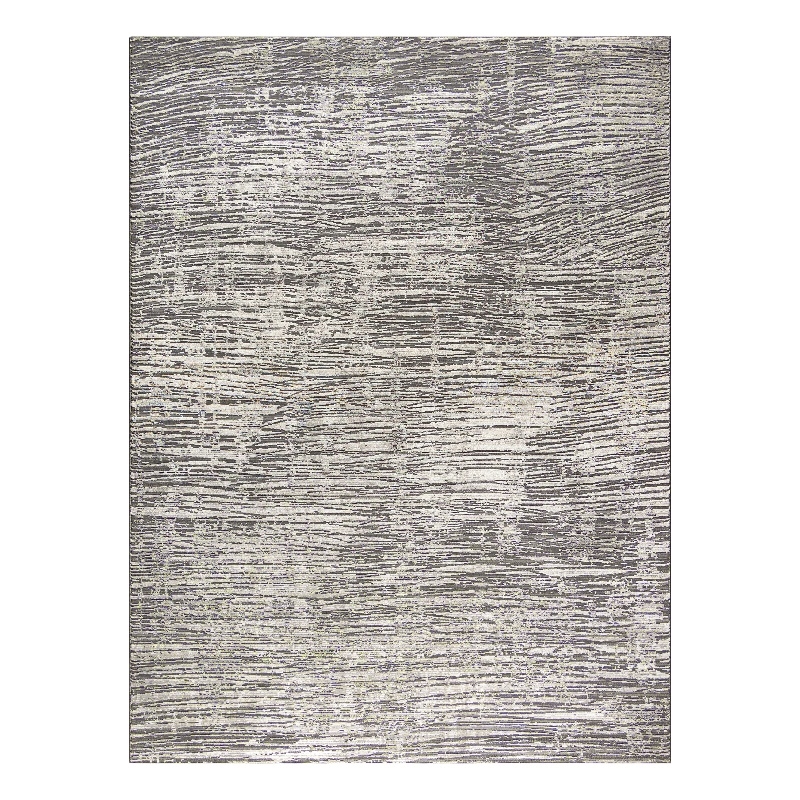 Nourison Home Eco-Friendly 9' x 12' Fabric Ivory Grey Area Rug