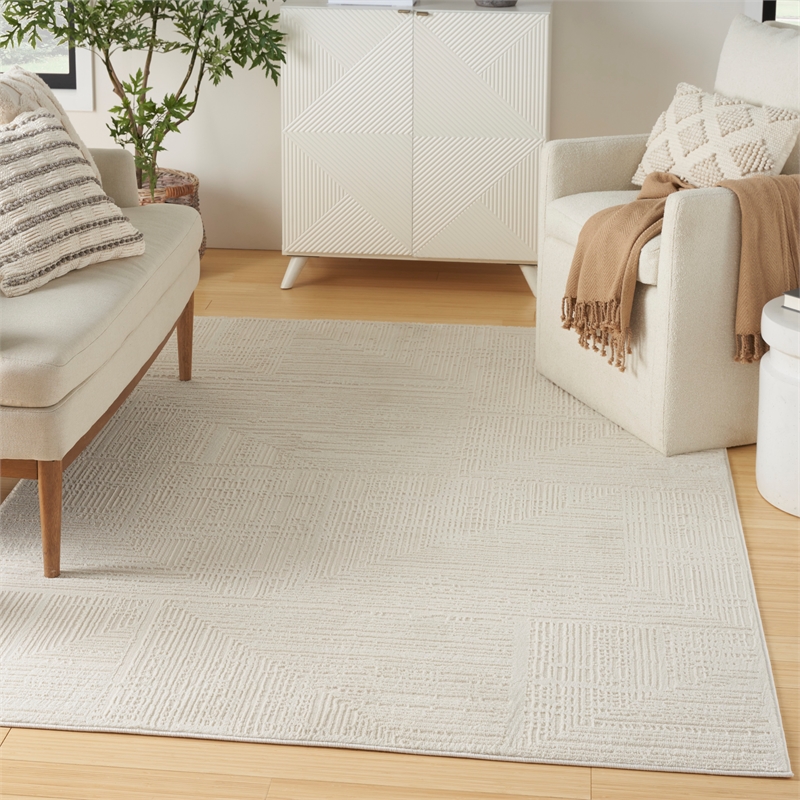 Nourison Home Eco-Friendly 5' x 7' Fabric Ivory Area Rug