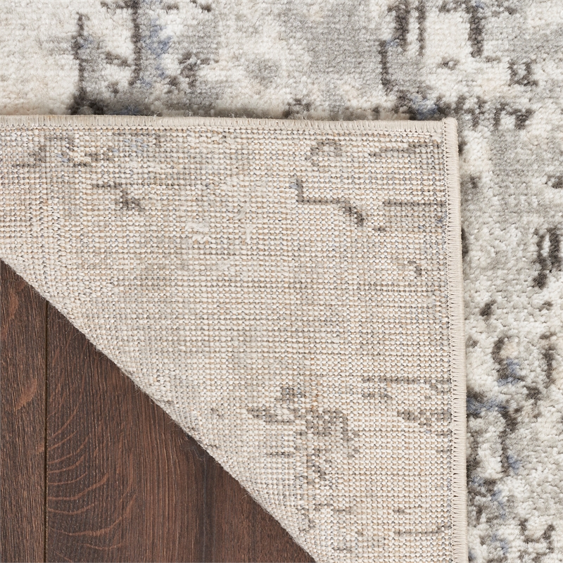 Nourison Concerto 9' x 12' Ivory Blue Gray Fabric Modern Area Rug (9' x 12')