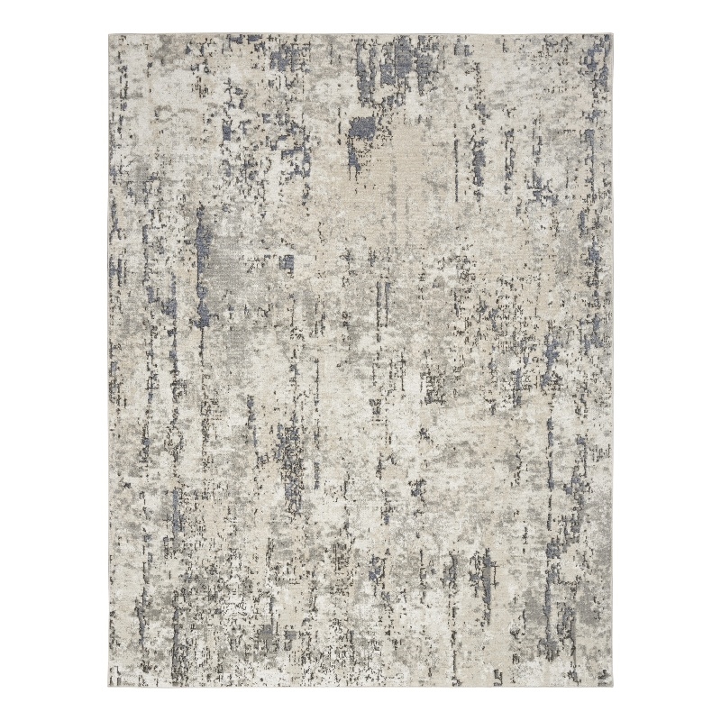 Nourison Concerto 9' x 12' Ivory Blue Gray Fabric Modern Area Rug (9' x 12')