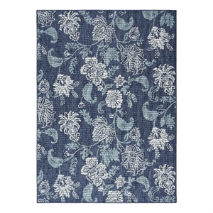 Nourison Home Garden Oasis 6' x 9' Fabric Navy Area Rug