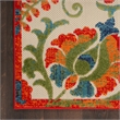 Nourison Aloha 12' x 15' Red Multicolor Fabric Farmhouse Area Rug (12' x 15')