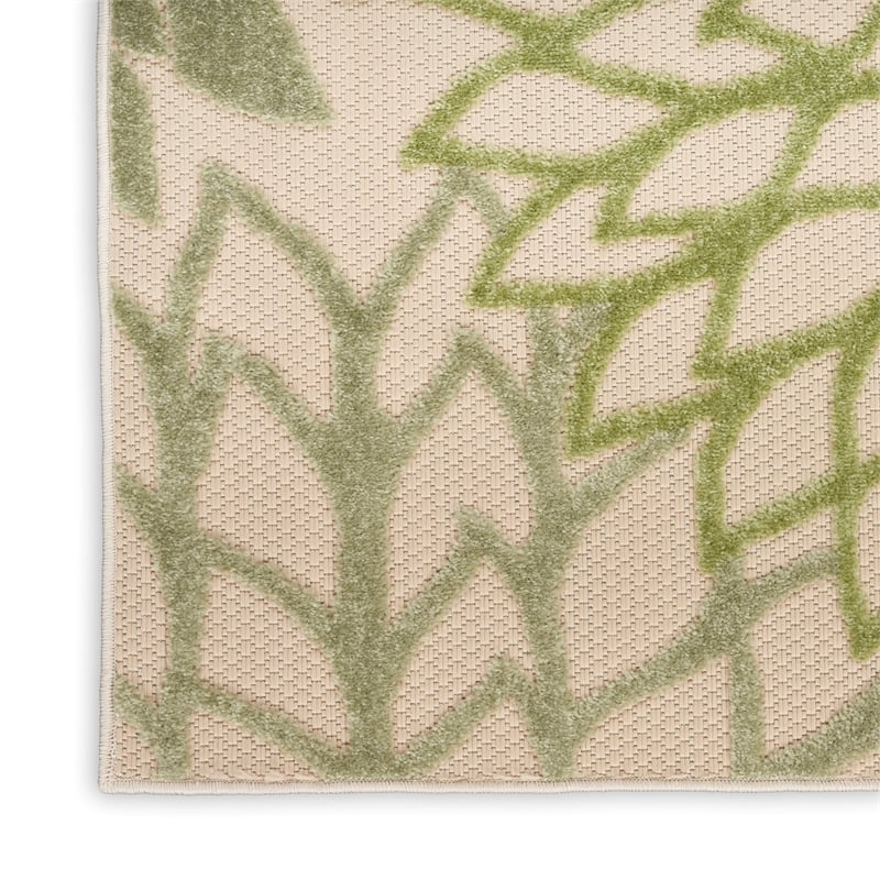 Nourison Aloha 12' x 15' Ivory Green Fabric Tropical Area Rug (12' x 15')