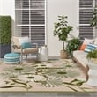 Nourison Aloha 9' x 12' Ivory Green Fabric Outdoor Area Rug (9' x 12')