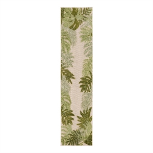 Nourison Home Aloha 8' Runner Fabric Ivory Green Area Rug
