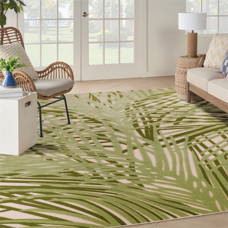 Nourison Home Aloha 12' x 15' Fabric Ivory Green Area Rug