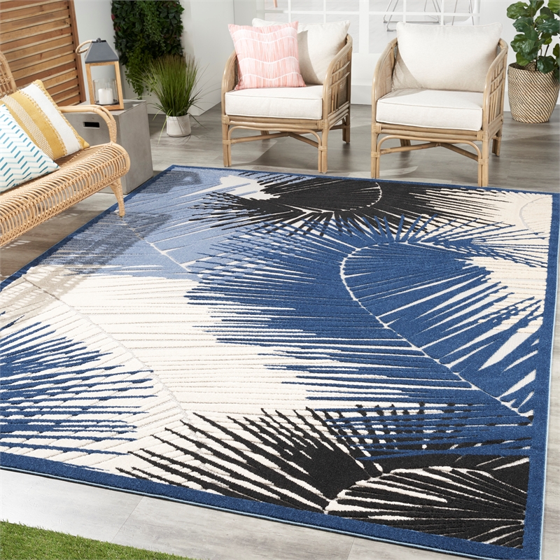 Nourison Home Aloha 5' x 7' Fabric Navy Area Rug