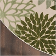 Nourison Aloha 8' x Round Ivory Green Fabric Tropical Area Rug (8' Round)