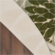 Nourison Aloha 8' x Round Ivory Green Fabric Tropical Area Rug (8' Round)