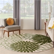 Nourison Aloha 8' x Round Ivory Green Fabric Tropical Area Rug (8' Round)