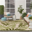 Nourison Aloha 9' x 12' Ivory Green Fabric Outdoor Area Rug (9' x 12')