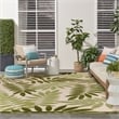 Nourison Aloha 10' x 14' Ivory Green Fabric Outdoor Area Rug (10' x 14')