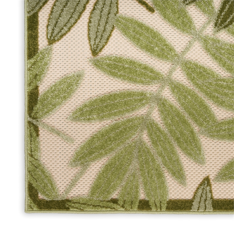 Nourison Aloha 12' x 15' Ivory Green Fabric Outdoor Area Rug (12' x 15')