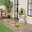 Nourison Aloha 6' Runner Green Yellow Fabric Outdoor Area Rug (6' Runner)