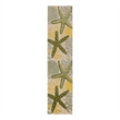 Nourison Aloha 6' Runner Green Yellow Fabric Outdoor Area Rug (6' Runner)