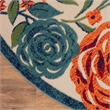 Nourison Aloha 5' x Round Ivory Multicolor Fabric Outdoor Area Rug (5' Round)