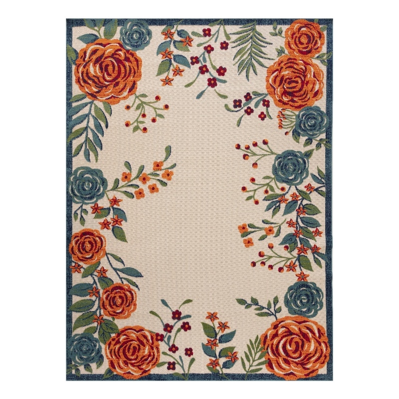 Nourison Aloha 12' x 15' Ivory Multicolor Fabric Outdoor Area Rug (12' x 15')