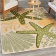 Nourison Aloha 4' x 6' Green Yellow Fabric Outdoor Area Rug (4' x 6')