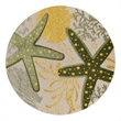 Nourison Aloha 8' x Round Green Yellow Fabric Outdoor Area Rug (8' Round)