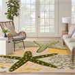 Nourison Aloha 10' x 14' Green Yellow Fabric Outdoor Area Rug (10' x 14')