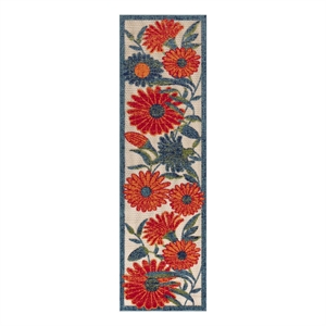 Nourison Aloha 8' Runner Ivory Multicolor Fabric Outdoor Area Rug (8' Runner)