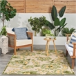 Nourison Aloha 5' x 8' Ivory Green Fabric Outdoor Area Rug (5' x 8')