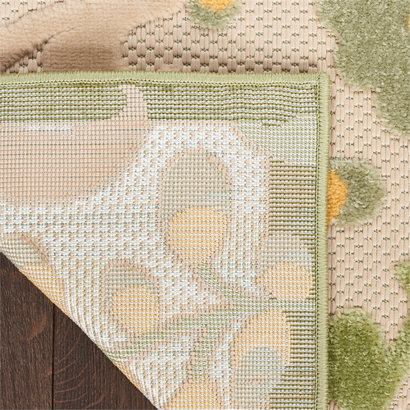 Nourison Aloha 6' x 9' Ivory Green Fabric Outdoor Area Rug (6' x 9')