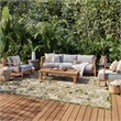 Nourison Aloha 12' x 15' Ivory Green Fabric Outdoor Area Rug (12' x 15')