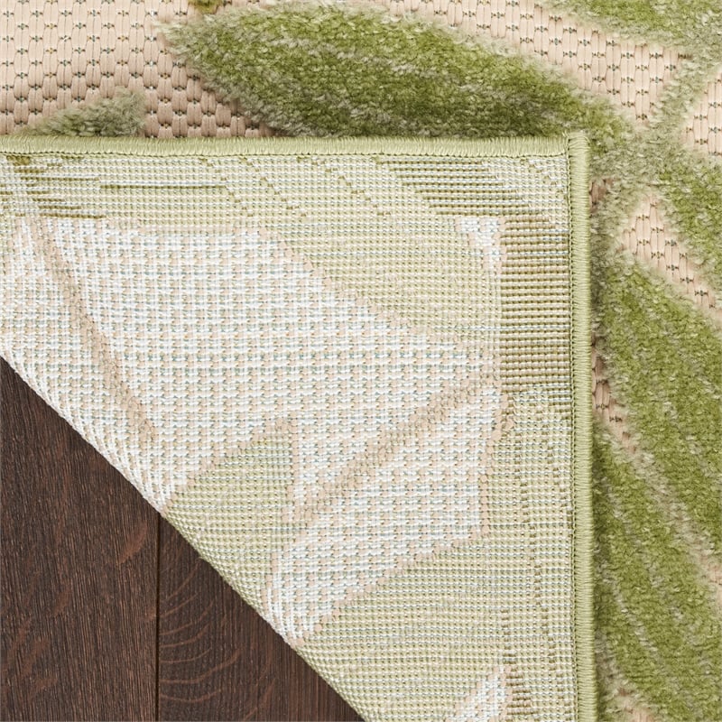 Nourison Aloha 4' x 6' Ivory Green Fabric Outdoor Area Rug (4' x 6')