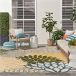 Nourison Aloha 10' x 14' Green Multicolor Fabric Tropical Area Rug (10' x 14')